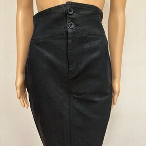 Earnest Sewn Maya High-Waist Pencil Skirt Black Size 28 NWOT